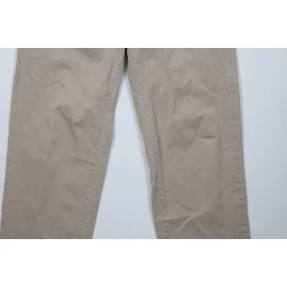 Vintage 90s Ralph Lauren Mens 34x32 Faded Wide Leg Chino Pants Beige Cotton